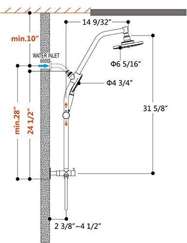 handheld shower head Brass Shower Column �C Height Adjustable Slider Brushed Nickel