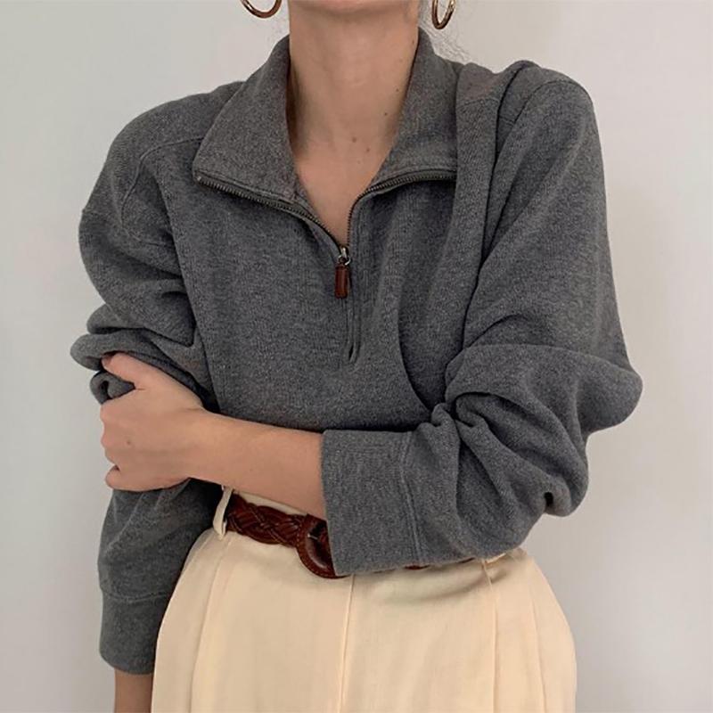 Women's Lapel Zip Knit Shirt