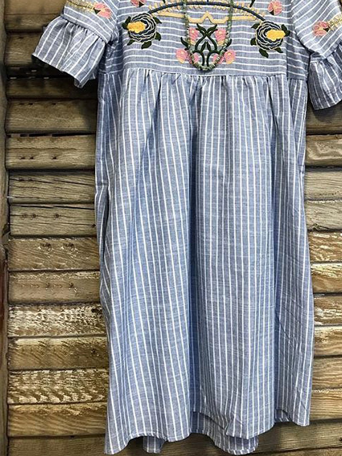 Short Sleeve Crew Neck Printed Casual Dresses