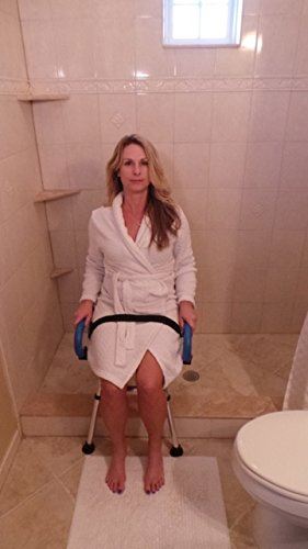 Premium PADDED Bath and Shower Chair with Pivoting Arms. Space