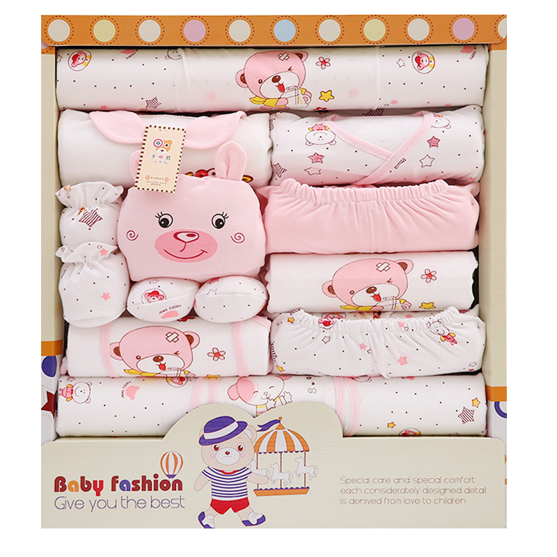 17PCS Newborn Baby Clothes Sets Infants Girls Boys 100% Cotton Cute Underwear Clothing Suit Outfits Baby Set Clothes