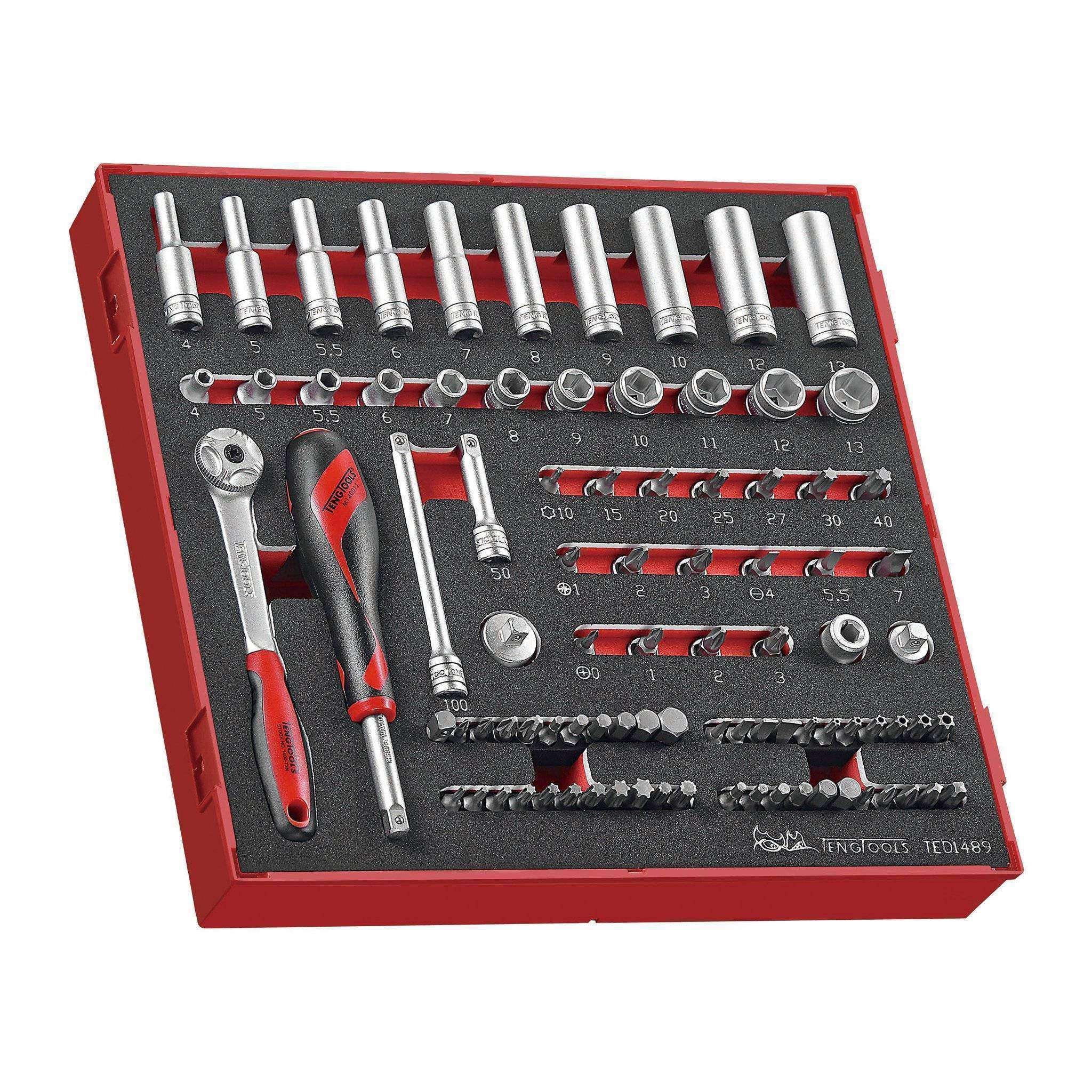 Teng Tools – 89 Piece 1/4 inch Drive Socket Set in EVA Tray – TEN-O-TED1489