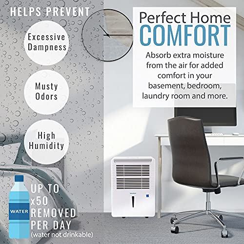 Keystone 50 Pint Dehumidifier with Electronic Controls, KSTAD504D