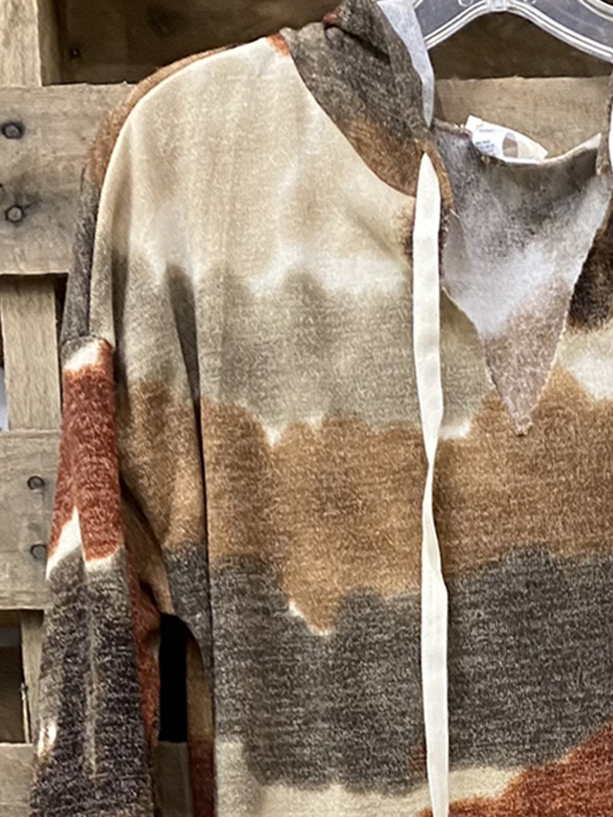 Multicolor Cotton-Blend Long Sleeve Shirts & Tops