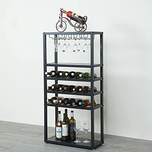 Heavy Duty Wine Bottle Organizer with Storage Shelf, Display Stand Rack