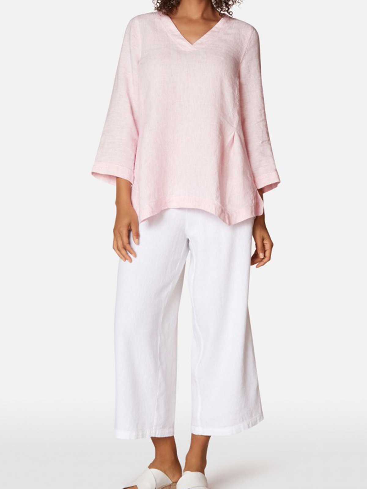 Linen Loose half-Sleeved Top