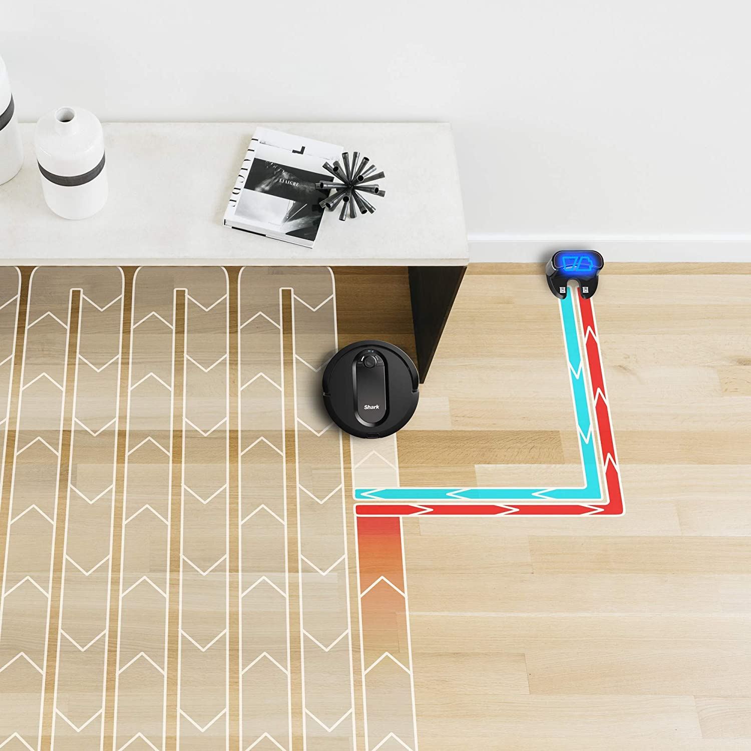 Controlled Robot Vacuum with Wifi and Home Mapping/ Black