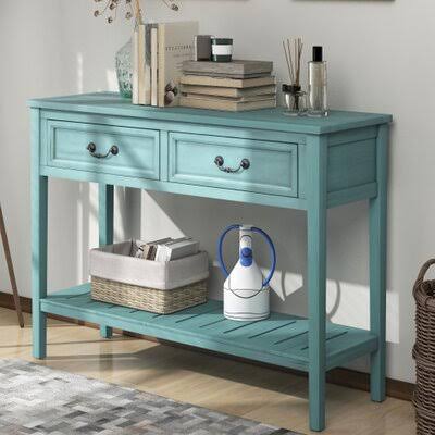 Portville 43.3x22 Console Table Canora Grey Color: Light Green