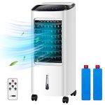 Portable Evaporative Air Cooler w/ LED Display, Remote Control & Ice Box for Indoor