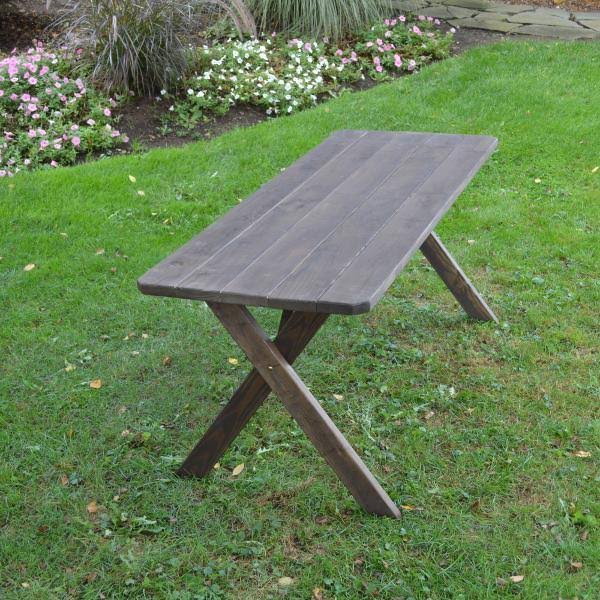 Pressure Treated Pine Crossleg Table 8ft / Natural Stain / Include Standard Size Umbrella Hole