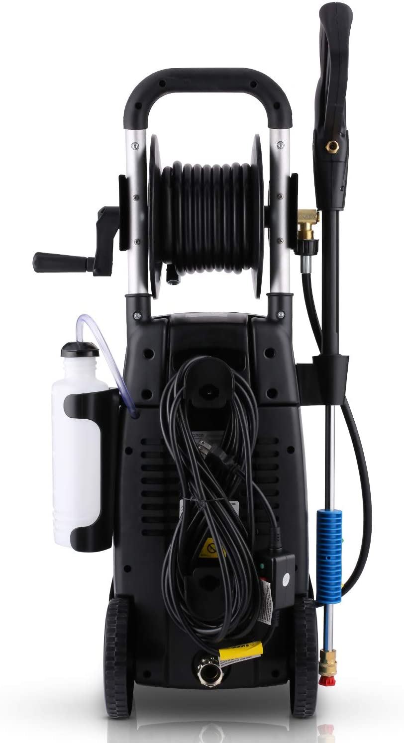 Electric Pressure Washer Power Washer Machine 1800W High Power Washer with Soap Bottle and Hose Reel