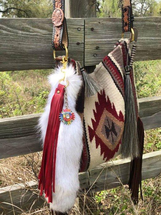 Wine Red Boho Canvas Crossbody Bags