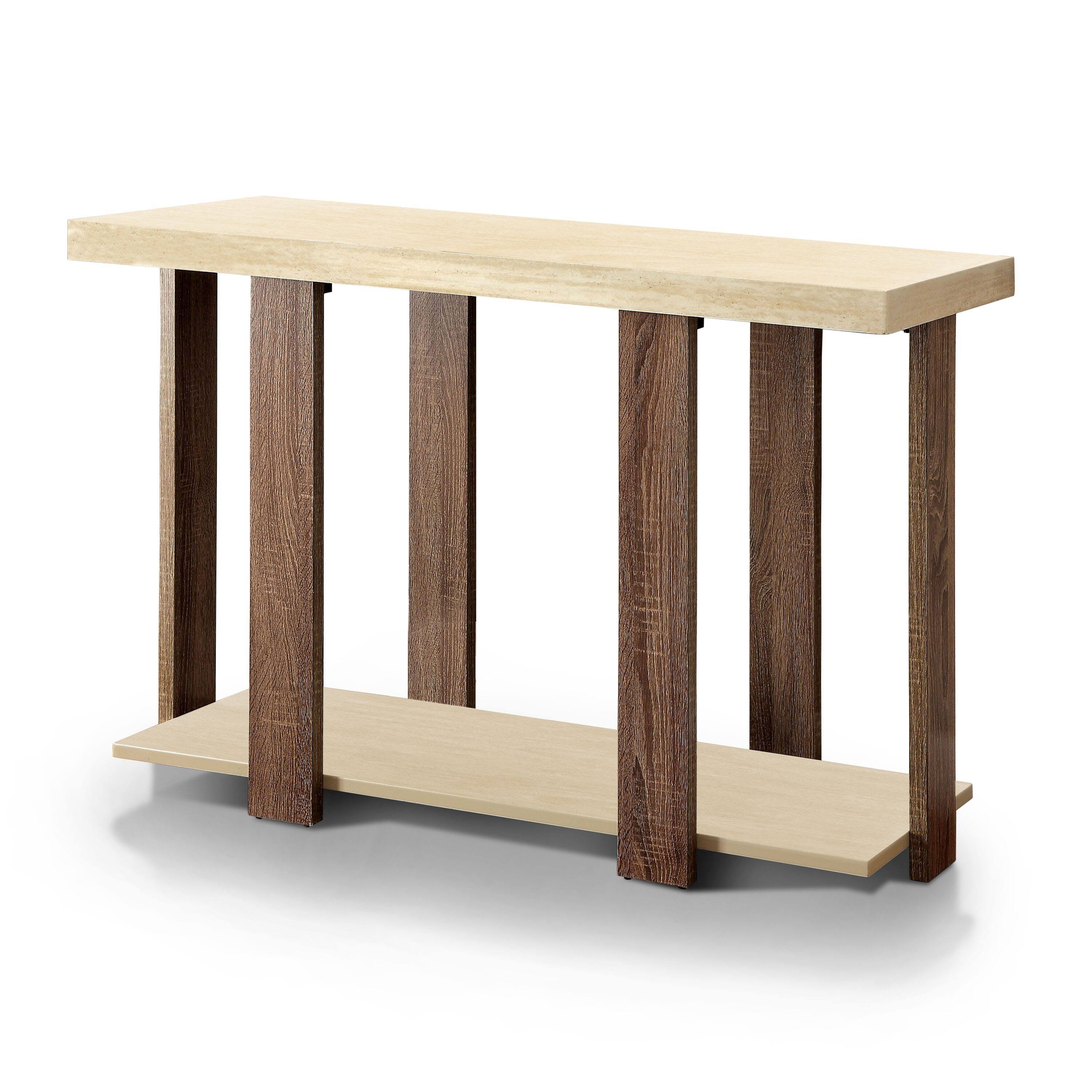 Furniture of America Alex Console Table in Light Oak Oak