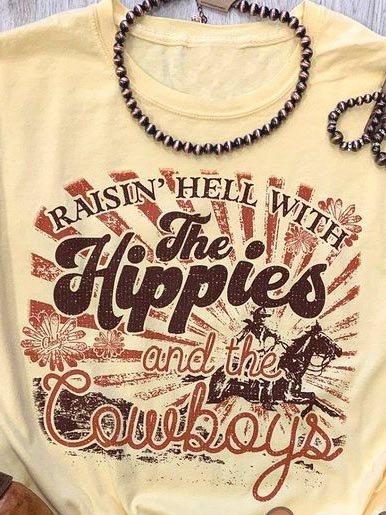 Cotton-Blend Crew Neck Color-Block Short Sleeve Shirts & Tops