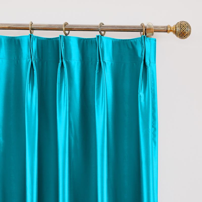 CUSTOM Lao Hang Zhou Turquoise Polyester Cotton Thermal Insulated Curtain