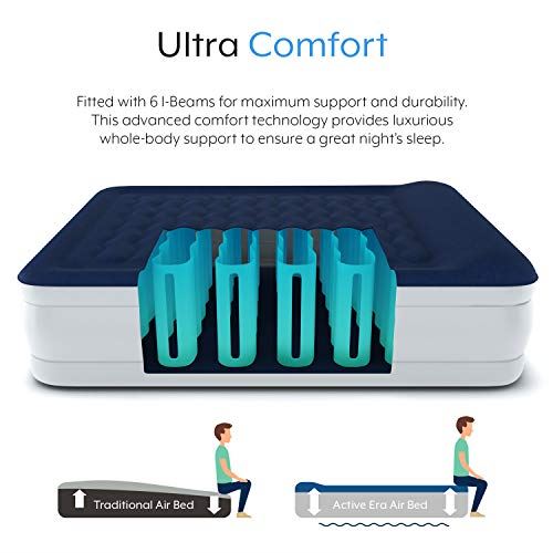 Active Era Luxury Queen Air Mattress w/ Built in Pump & Raised Pillow / Height 22���