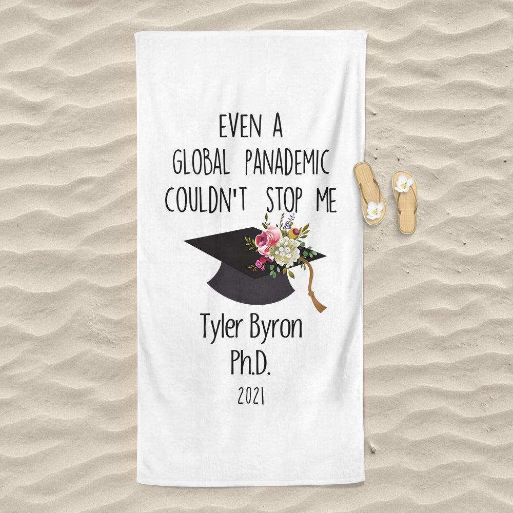 Class Of 2021 Personalized Name Graduation Beach Towel III