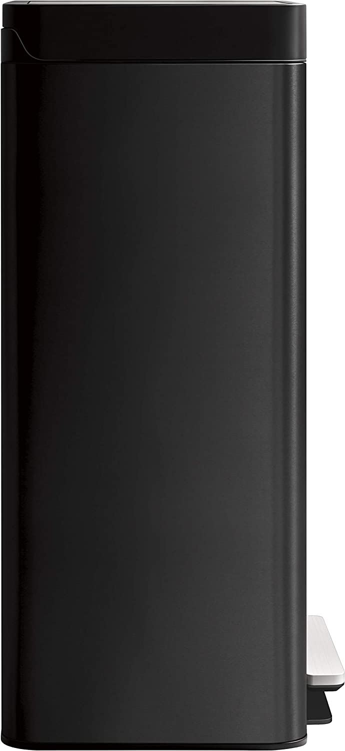 Kohler K-20956-BST Dual Compartment Step Trash Can, Liner, Black Stainless