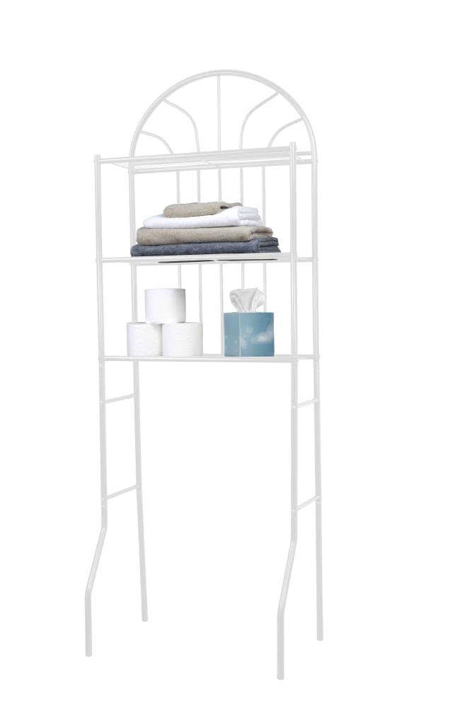 Home Basics 3-Shelf Steel Bathroom Space Saver, White | LOW77675