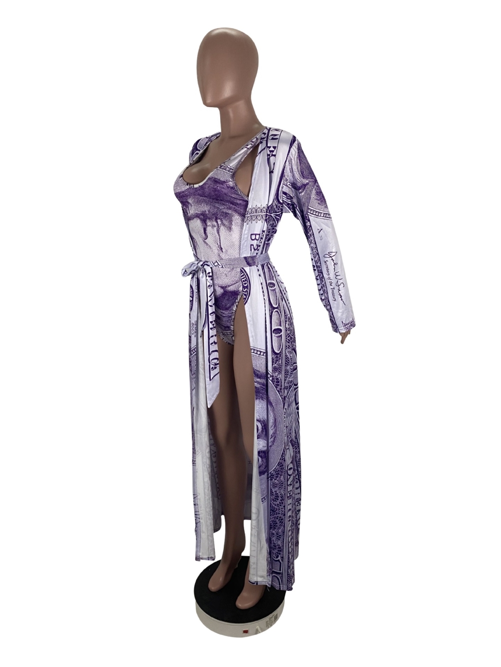 Print One Piece Swimwear with Matching Cover Up