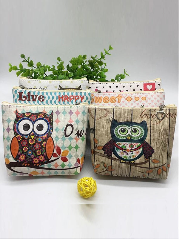 Fashion Cartoon Owl Zero Wallet Key Bag Children
