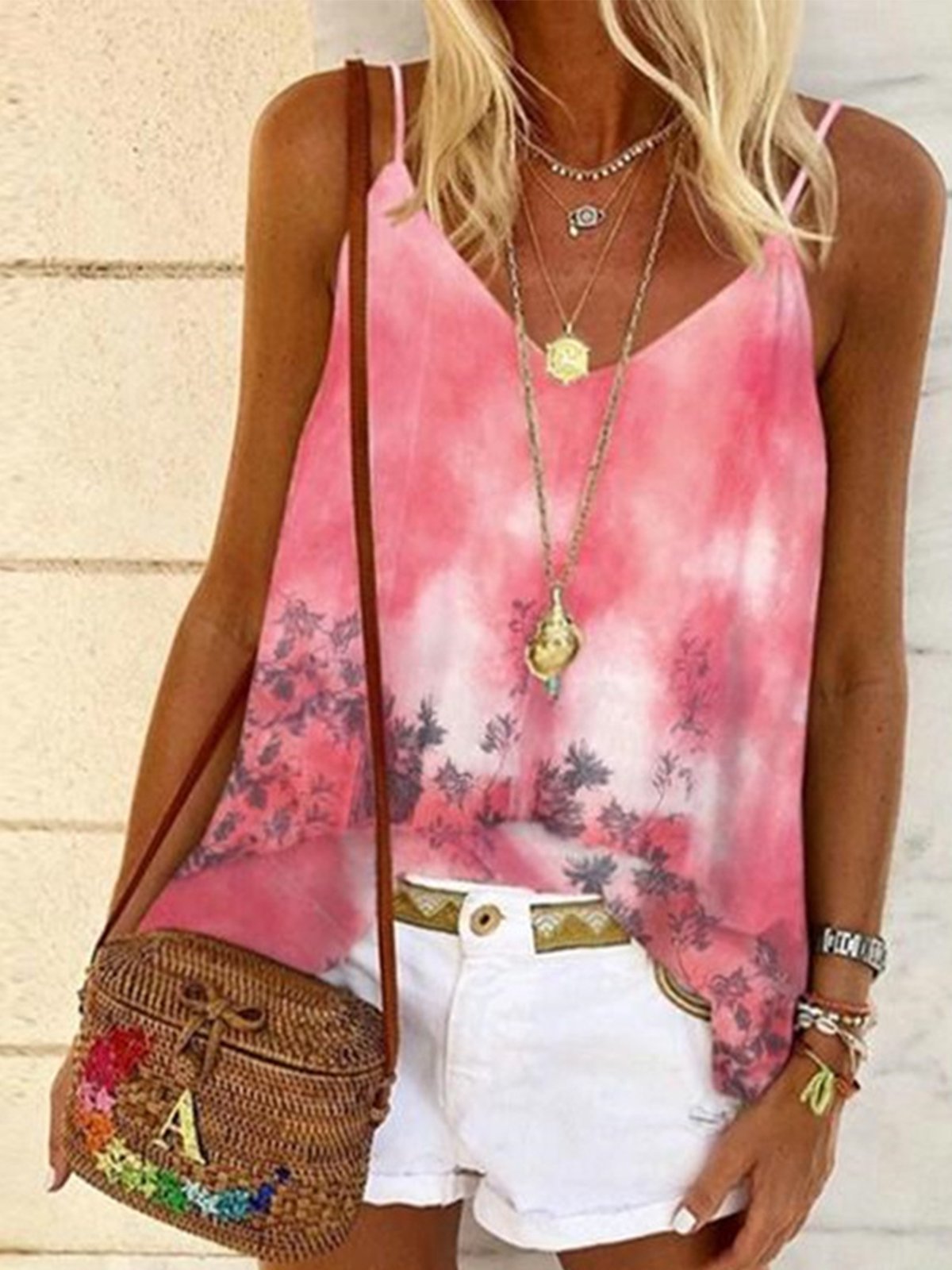 Cotton-Blend Sleeveless Shirts & Tops