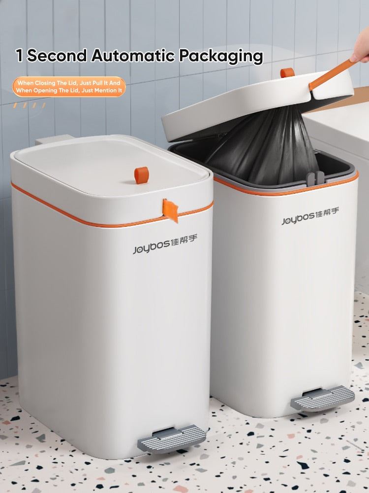 Trash Can Household Automatic Packing Tube With Cover Pedal Light Luxury Living Room Large Toilet Bathroom Kitchen