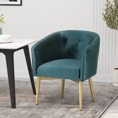 69.85Cm Wide Tufted Velvet Armchair Everly Quinn Upholstery Color: Teal