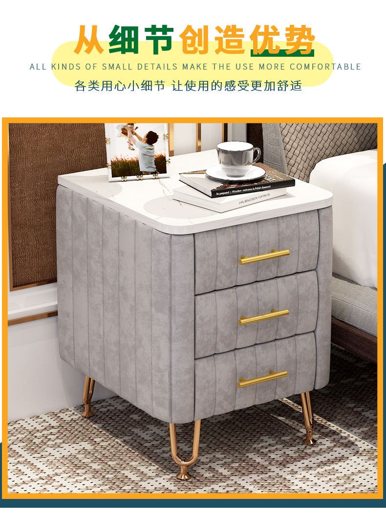 European Style Bedside Table Shelf Simple Modern Light Luxury Bedside