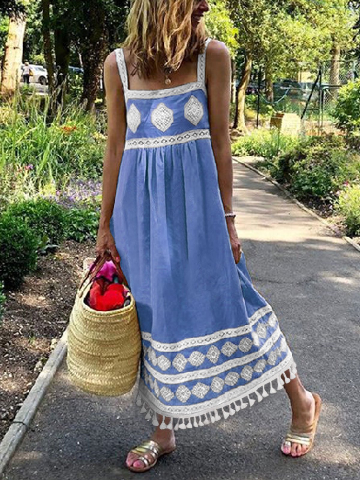 Bohemian loose casual large size dress