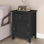 SSLine Classic White Wood Nightstand w/ 1 Drawer & Door Cupboard / 25′′ Tall