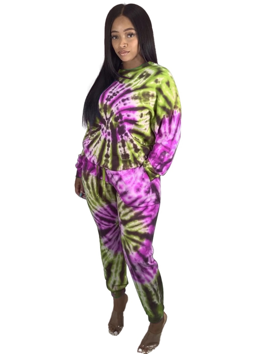 Autumn Tie Dye Two Piece Pants Set