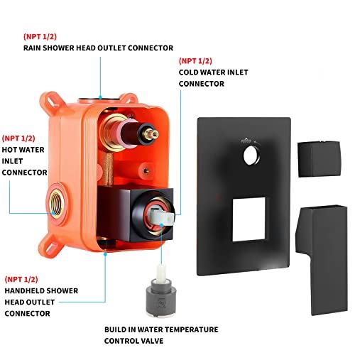 Trim Kit with Rough-in Valve Shower Set Bath Rainfall Shower Faucet System