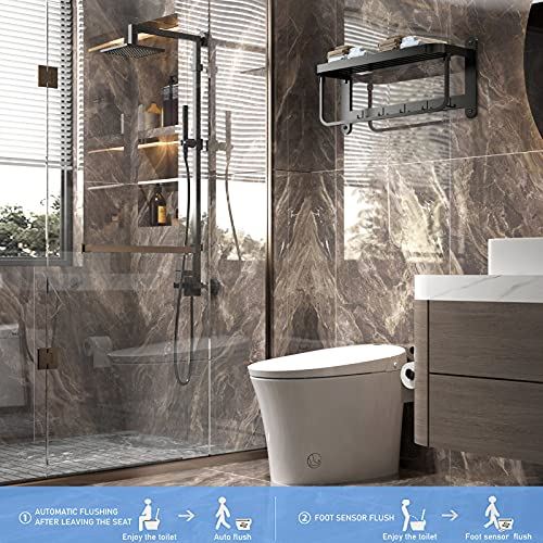 Control, Modern Toilets One Piece with Temperature Controlled Wash