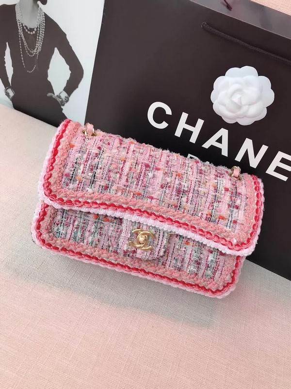 high quality handbag 119016 tweed flap bag 1112