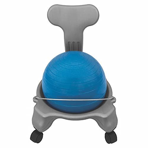 Champion Sports Kid’s Exercise Ball Chair: FitPro Balance Ball Chair with Wheels and Back Support