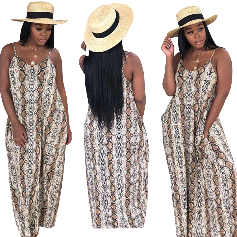 Leopard Strap Long Dress