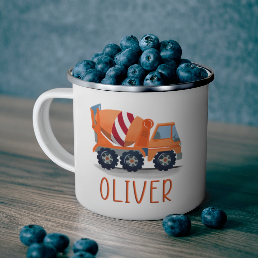 Custom Name Truck Children's Enamel Campfire Mug III