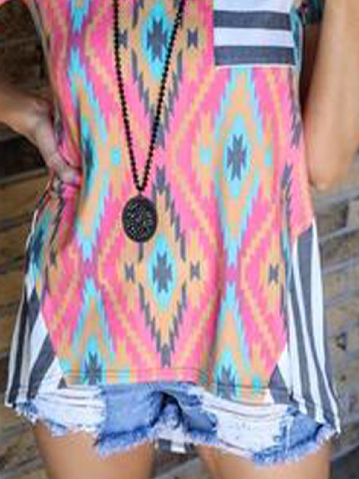 Pink Jersey Crew Neck Short Sleeve Shirts & Tops