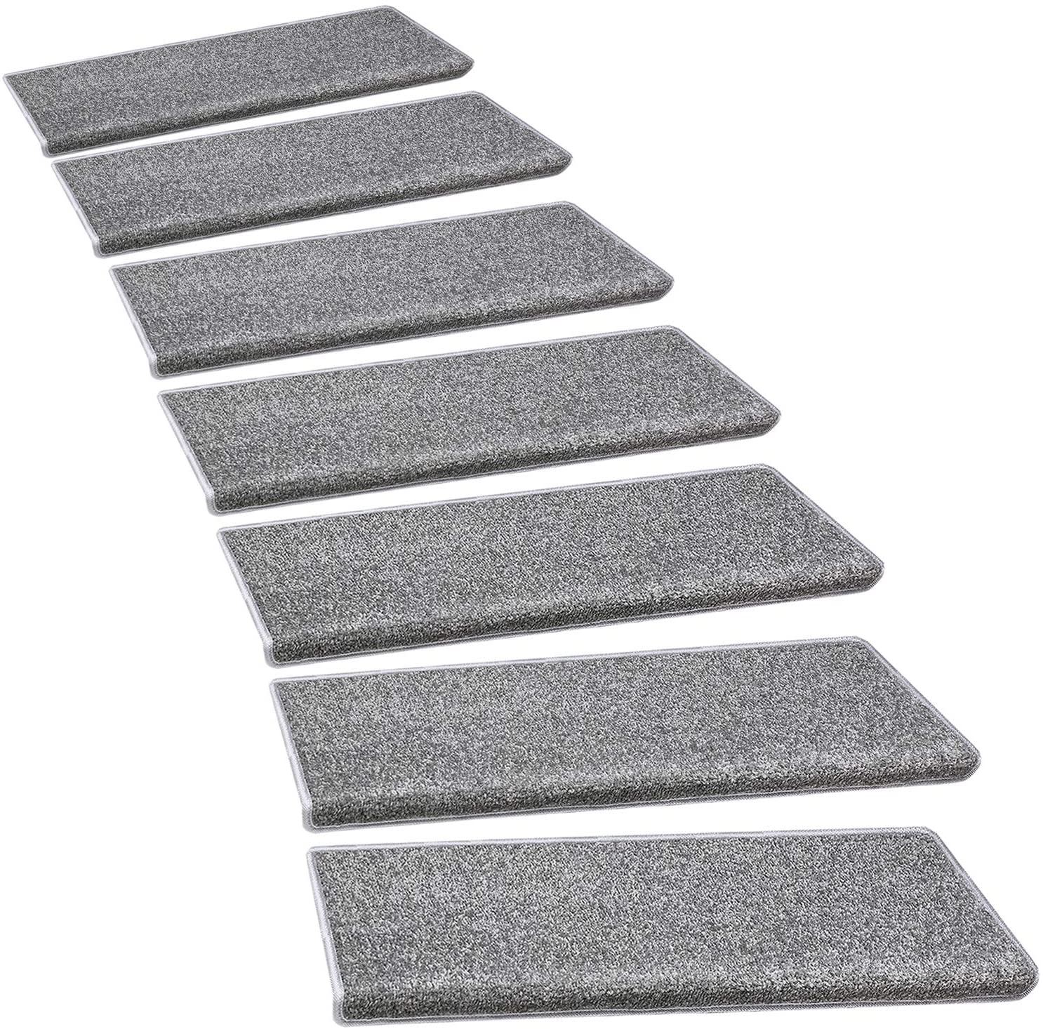 PURE ERA Carpet Stair Treads Set of 14 Non Slip Self Adhesive, 14 Pieces / Grey