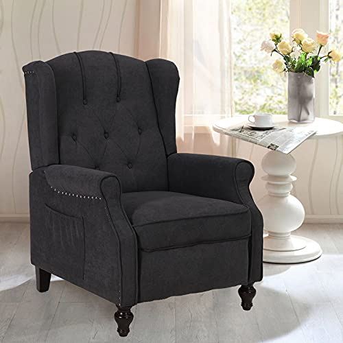 Recliner Chair w/ Massage & Heating Footrest for Living Room /1, Dark Gray