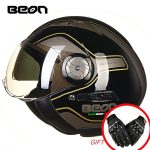 Open Face Motorbike Moto Casco Capacete Vintage Retro Biker Scooter Helmet Double Visor