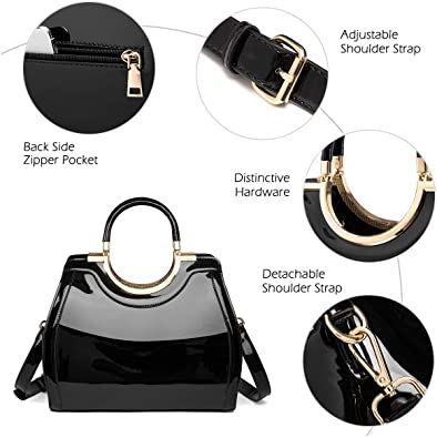 LJOSEIND Women��s Handbags Designer Purses Satchel, 02black