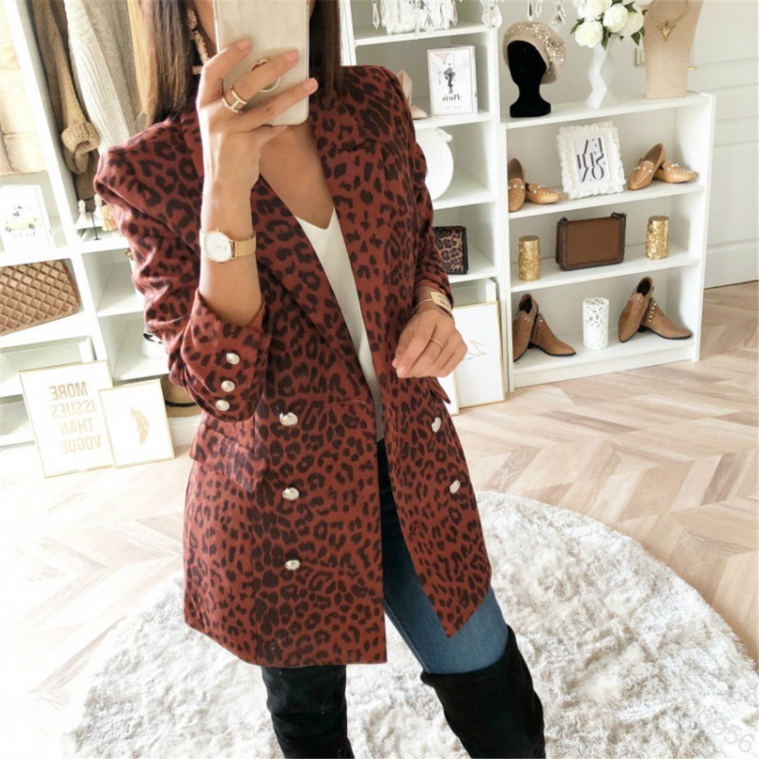Sexy Leopard Long-Sleeved Casual Coat