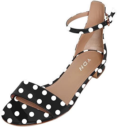 YDN Womens Chic Block Low Heel Sandals