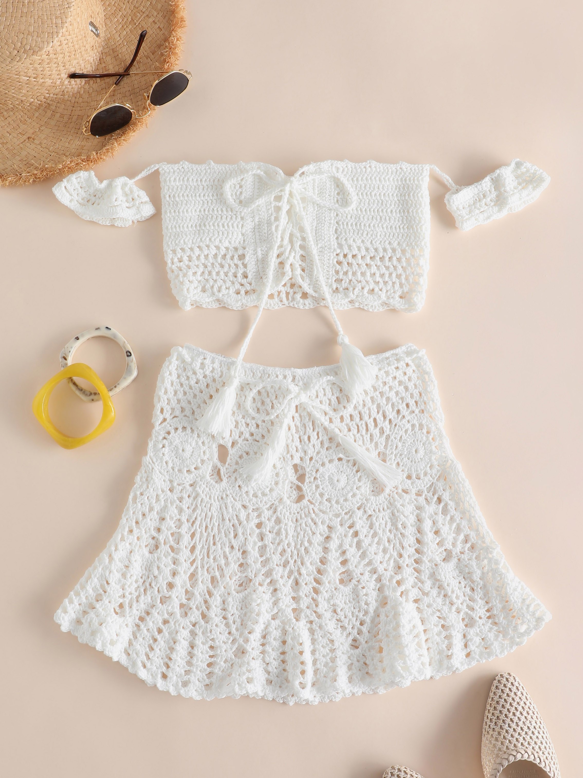 Solid Knit Lace-up Bikini