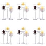 6 Sets (18 Pcs) Candlestick & Tealight Candle Holders for Weddings, Home Decor