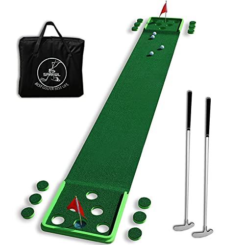 Golf Putting Mats Backyard Pong Game Set 11.5�� Putting Green with 2 Putters, 4 Balls