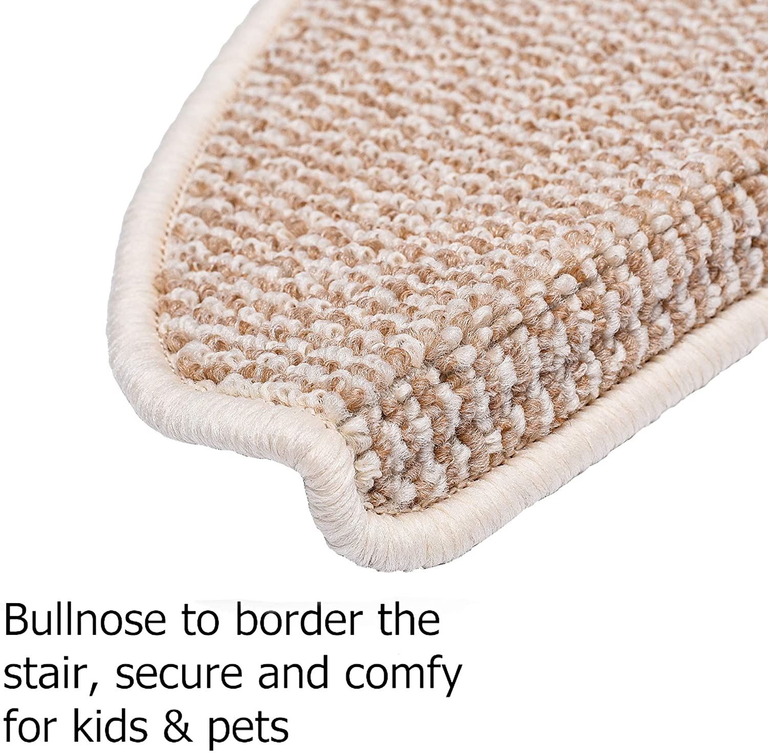 Qingbei Rina Carpet Stair Tread Mats, Non-Slip, Brown