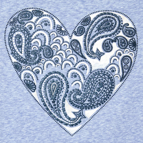 Beginning of Product Name Girls Sleeveless Glitter Paisley Heart Hi-Low Top